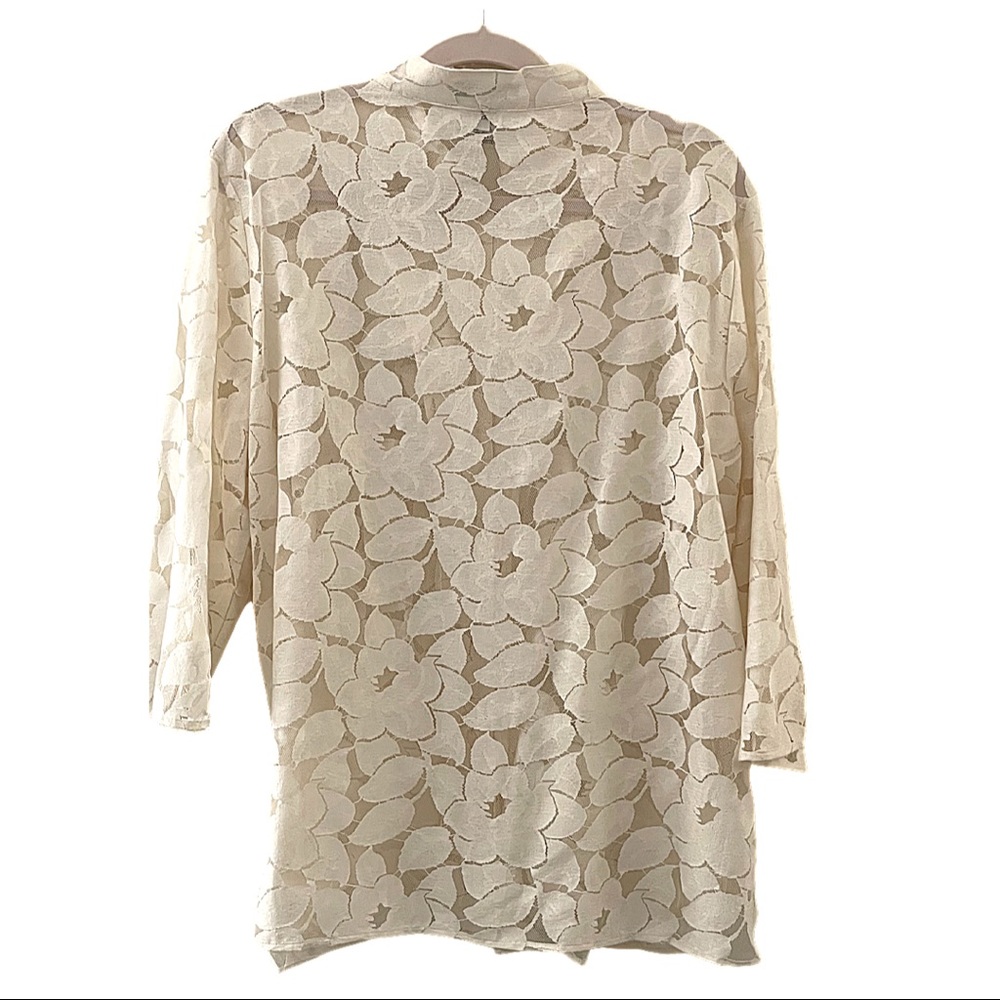 Vintage Draper and Damon’s Embroider Top Ivory 1X